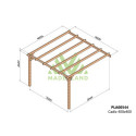 Pergola adossée en bois lamellé-collé 400x400cm Amiens – Maderland