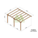 Pergola adossée en bois lamellé-collé 500x400cm Amiens – Maderland