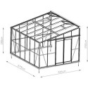 Serre adossée 11,85m² LUXE en aluminium anthracite et verre trempé 4mm - Green Protect
