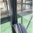 Serre adossée 11,85m² LUXE en aluminium anthracite et verre trempé 4mm - Green Protect