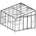 Serre adossée 11,85m² LUXE en aluminium anthracite et verre trempé 4mm - Green Protect