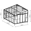Serre adossée 13,71m² LUXE en aluminium anthracite et verre trempé 4mm - Green Protect