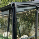 Serre adossée 13,71m² LUXE en aluminium anthracite et verre trempé 4mm - Green Protect