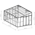 Serre adossée 15,64m² LUXE en aluminium anthracite et verre trempé 4mm - Green Protect