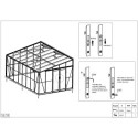 Serre adossée 15,64m² LUXE en aluminium anthracite et verre trempé 4mm - Green Protect