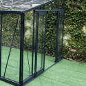 Serre adossée 15,64m² LUXE en aluminium anthracite et verre trempé 4mm - Green Protect