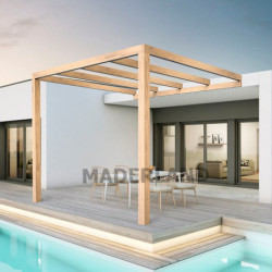 Pergola adossée en bois lamellé-collé 600x300cm Calais – Maderland