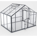 Serre de jardin 6,38m² en aluminium noir et verre trempé Sanus XL7 - Gampre