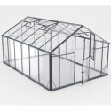 Serre de jardin 12,5m² en aluminium noir et verre trempé Sanus XL12 - Gampre