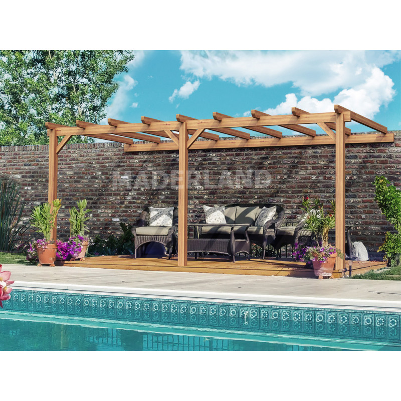 Pergola adossée en bois lamellé-collé 400x300cm Versailles – Maderland