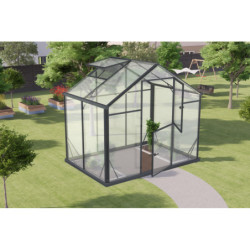 Serre de jardin 3,3m² en aluminium noir et verre trempé Sanus UP! L3 - Gampre