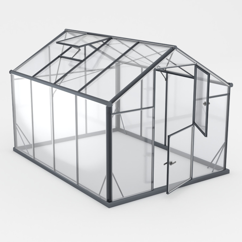 Serre de jardin 6,5m² en aluminium noir et verre trempé Sanus UP! L7 - Gampre