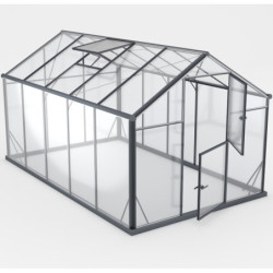 Serre de jardin 7,92m² en aluminium noir et verre trempé Sanus UP! L8 - Gampre