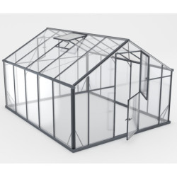Serre de jardin 10,44m² en aluminium noir et verre trempé Sanus UP! XL10 - Gampre