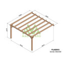 Pergola adossée en bois lamellé-collé 500x500cm Avignon – Maderland