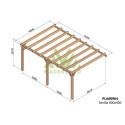Pergola adossée en bois lamellé-collé 600x400cm Avignon – Maderland
