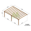 Pergola adossée en bois lamellé-collé 800x500cm Avignon – Maderland