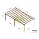 Pergola adossée en bois lamellé-collé 900x500cm Avignon – Maderland