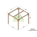 Pergola en bois lamellé-collé 300x300cm CAEN – Maderland