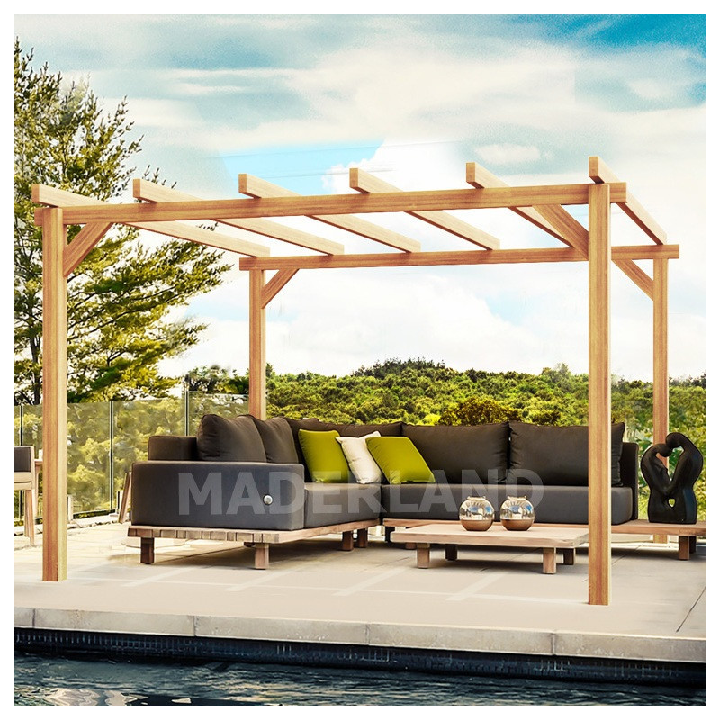 Pergola en bois lamellé-collé 400x400cm ANGERS – Maderland