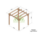Pergola en bois lamellé-collé 300x300cm Villeurbanne – Maderland