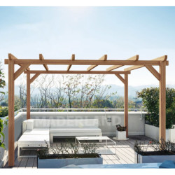 Pergola en bois lamellé-collé 400x400cm Villeurbanne – Maderland