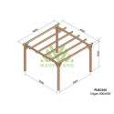 Pergola en bois lamellé-collé 400x400cm Villeurbanne – Maderland
