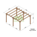 Pergola en bois lamellé-collé 500x400cm Villeurbanne – Maderland