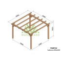 Pergola en bois lamellé-collé 400x400cm Grenoble – Maderland