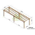 Pergola en bois lamellé-collé 1000x300cm Grenoble – Maderland
