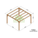 Pergola en bois lamellé-collé 400x400cm Lille – Maderland