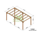 Pergola en bois lamellé-collé 600x300cm Lille – Maderland