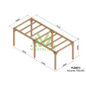 Pergola en bois lamellé-collé 700x300cm Lille – Maderland