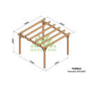 Pergola en bois lamellé-collé 400x400cm Marseille – Maderland