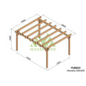 Pergola en bois lamellé-collé 500x400cm Marseille – Maderland