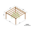 Pergola en bois lamellé-collé 500x500cm Marseille – Maderland