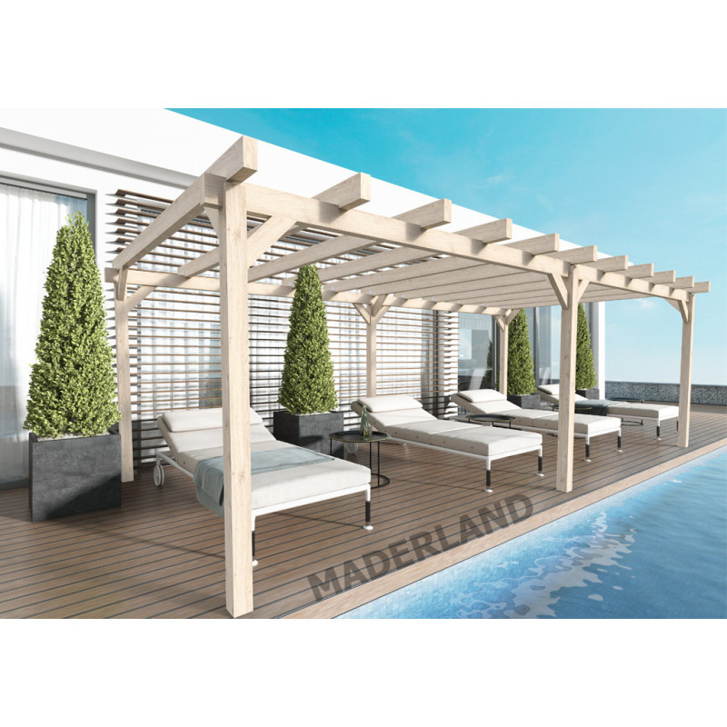 Pergola en bois lamellé-collé 800x400cm Marsella – Maderland