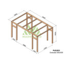 Pergola en bois lamellé-collé 500x300cm Montreuil – Maderland