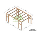 Pergola en bois lamellé-collé 600x400cm Montreuil – Maderland