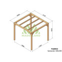 Pergola en bois lamellé-collé 300x300cm Brest – Maderland