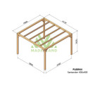 Pergola en bois lamellé-collé 400x400cm Brest – Maderland