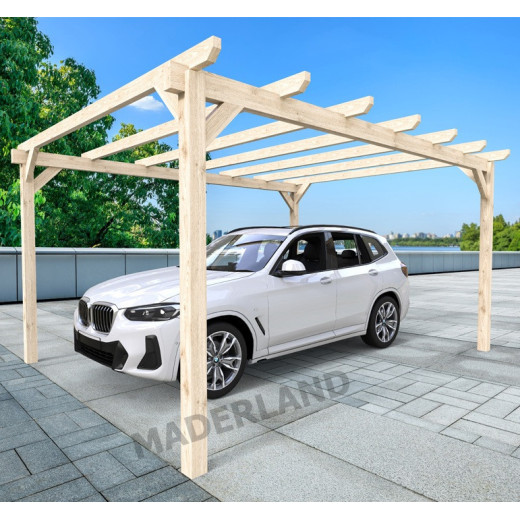 Carport autoportant en bois lamellé-collé 500x300cm Rouen – Maderland