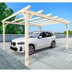 Carport autoportant en bois lamellé-collé 500x400cm Rouen – Maderland