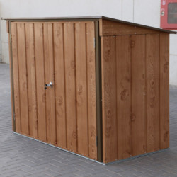 Abri à vélos en acier imitation bois monopente 2,05m² + kit d'ancrage - DURAMAX