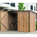 Abri à vélos en acier imitation bois monopente 2,05m² + kit d'ancrage - DURAMAX