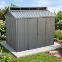 Abri de jardin en aluminium gris avec puits de lumière 4,33m² + kit fondation - DURAMAX