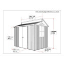 Abri de jardin en aluminium gris avec puits de lumière 4,33m² + kit fondation - DURAMAX