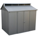 Abri de jardin en aluminium gris avec puits de lumière 4,33m² + kit fondation - DURAMAX