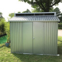Abri de jardin en aluminium gris avec puits de lumière 4,33m² + kit fondation - DURAMAX