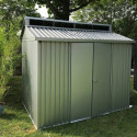 Abri de jardin en aluminium gris avec puits de lumière 4,33m² + kit fondation - DURAMAX